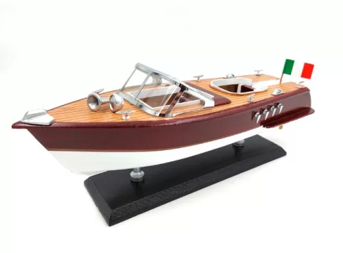 Model barcă cu motor Giftdeco REE, machetă navală din lemn – imagine 3