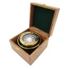 Busola de navigatie Giftdeco NC1614 din alama, cu cutie din lemn
