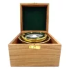 Busola de navigatie Giftdeco NC1614 din alama, cu cutie din lemn