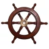 Timonă decorativa Giftdeco NC1402A, alamă și lemn, diametru 45 cm, stil retro, nautic Giftdeco 5902067225806 imagine 2