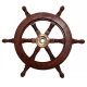 Timonă decorativa Giftdeco NC1402A, alamă și lemn, diametru 45 cm, stil retro, nautic Giftdeco 5902067225806 imagine 2