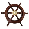 Timonă decorativa Giftdeco NC1402A, alamă și lemn, diametru 45 cm, stil retro, nautic Giftdeco 5902067225806 imagine 4