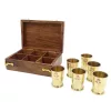 Set pahare shot Giftdeco, alamă, sticlă, cupru, metal și lemn, 16 cm x 10,5 cm x 5,5 cm, stil nautic Giftdeco 5902067226254 imagine 2