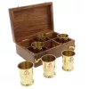 Set pahare shot Giftdeco, alamă, sticlă, cupru, metal și lemn, 16 cm x 10,5 cm x 5,5 cm, stil nautic Giftdeco 5902067226254 imagine 4