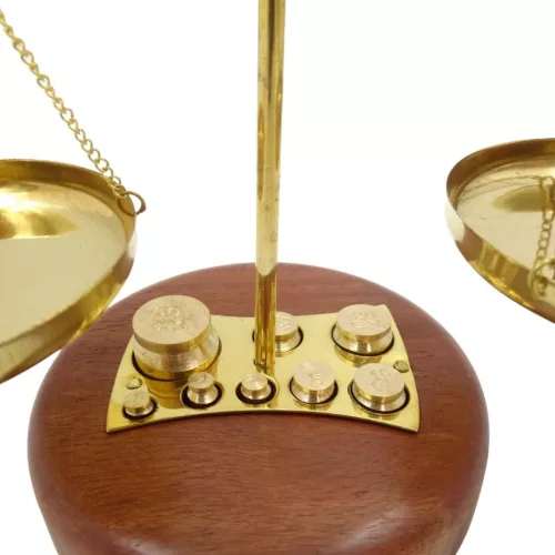 Balanță decorativa Giftdeco WSB8, alamă și lemn, stil vintage Giftdeco 5902067226292 imagine 3
