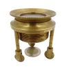 Lupă Giftdeco MAG-0015 cu trepied și rotițe, alamă și sticlă, 5 x 5 x 7 cm, stil retro imagine 3