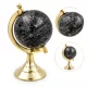 Glob decorativ negru cu harta argintie
