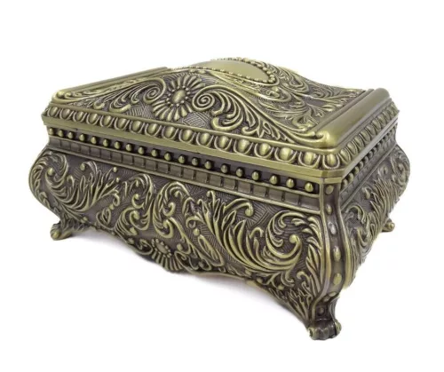 Cutie pentru bijuterii Giftdeco 21-20M, metal, 12,5 x 9 x 7 cm, stil Ludvik imagine 3