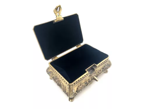 Cutie pentru bijuterii Giftdeco 21-20L, metal auriu, 16,8 x 12,2 x 9,2 cm, stil Ludovic Giftdeco 5902067229354 imagine 4