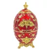 Ou decorativ Giftdeco HRRG tip Fabergé, plastic, roșu și auriu, 7 x 7 x 18 cm Giftdeco 5902067229477 imagine 2