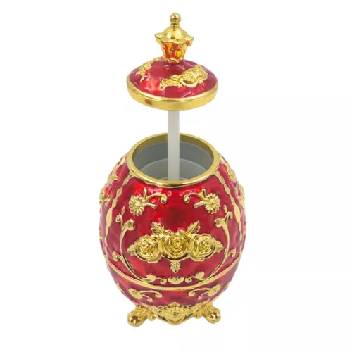 Ou decorativ Giftdeco HRRG tip Fabergé, plastic, roșu și auriu, 7 x 7 x 18 cm Giftdeco 5902067229477 imagine 4