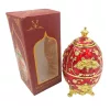 Ou decorativ Giftdeco HRRG tip Fabergé, plastic, roșu și auriu, 7 x 7 x 18 cm Giftdeco 5902067229477 imagine 5