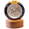 Lampă decorativă Giftdeco KKS Moon, glob din sticlă pe suport din lemn, LED USB, diametru 8 cm Giftdeco 5902067229712 imagine 3