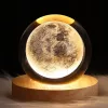 Lampă decorativă Giftdeco KKS Moon, glob din sticlă pe suport din lemn, LED USB, diametru 8 cm Giftdeco 5902067229712 imagine 6