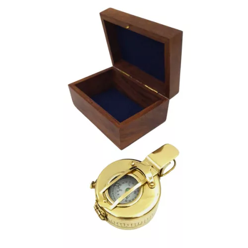 Busolă Giftdeco CA32/2.5, alamă și lemn, lungime 10 cm, diametru 6,5 cm Giftdeco 5902067229798 imagine 4