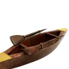 Model de barcă Giftdeco 717013, lemn și alamă, 25 x 6,3 x 4 cm, stil nautic minimalist Giftdeco 5902067229903 imagine 3