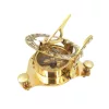 Busolă Giftdeco SUN023F, alamă și piele, diametru 7,5 cm, stil retro, vintage, colonial