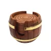 Set suporturi pahare Giftdeco DNU-019, alamă și lemn Giftdeco 5906142320127 imagine 3