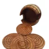 Set suporturi pahare Giftdeco DNU-019, alamă și lemn Giftdeco 5906142320127 imagine 5