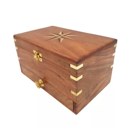 Cutie pentru bijuterii Giftdeco DNU-022, alamă, sticlă și lemn, 21,6 x 14,6 x 10,15 cm Giftdeco 5906142320158 imagine 4