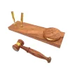 Ciocănel decorativ de birou Giftdeco DNU-023, alamă și lemn, 22,85 x 6,35 x 7,6 cm, stil retro, vintage, colonial Giftdeco 5906142320165 imagine 2
