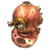 Cască de scafandru decorativa Giftdeco NI1431, aluminiu și cupru, înălțime 45 cm, stil vintage, nautic, industrial