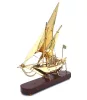 Obiect decorativ Giftdeco N-4453, alamă și lemn, 32 x 8 cm, stil nautic