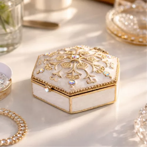 Cutie cadou Giftdeco B0035-08WH, metal, 5 x 5 x 2cm Giftdeco 5906142320882 imagine 3