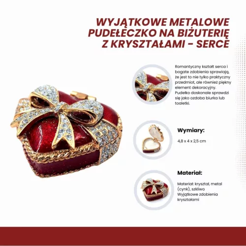 Cutie pentru bijuterii Giftdeco B0747-00, metal, 4,8 x 4 x 2,5 cm Giftdeco 5906142320936 imagine 3