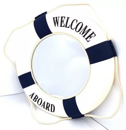 Obiect decorativ Giftdeco RS50C-L, sticlă și textil, 50 x 6,5 x 50 cm, stil nautic