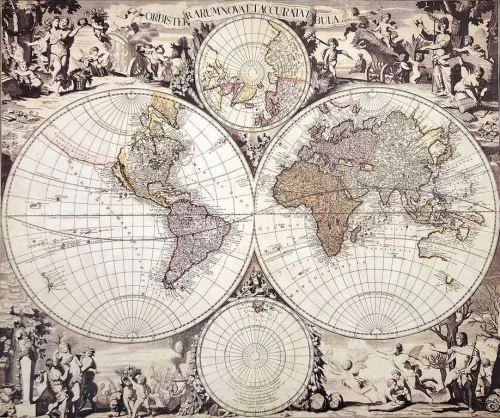 Reprint harta decorativa M1686 56,5 x 47,5 cm
