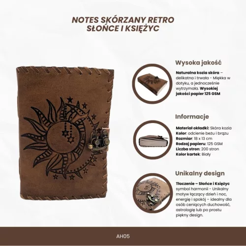 Jurnal AH05 motiv soare luna