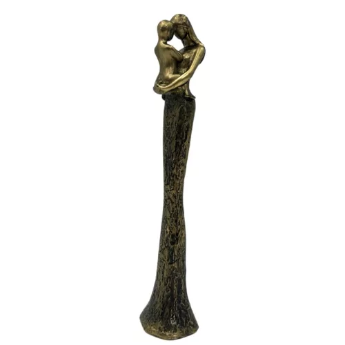 Figurina decorativa poliresina auriu si negru