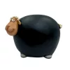 Figurina oita decorativa negru bej alb