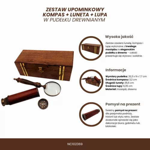 Lupa cu maner din lemn Giftdeco NC102369