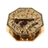 Busolă Giftdeco CSDO343/3, alamă și piele, 8 x 3,5 cm, stil retro, vintage, nautic