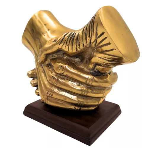 Figurina din metal si lemn pentru birou