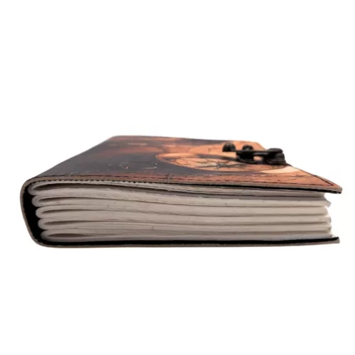 Busolă Giftdeco AH10A, piele de capra și metal, 18 x 13 cm, stil retro, vintage, nautic