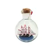Corabie decorativa in sticla Giftdeco MA2012, 8,5 x 8,5 x 10,5 cm, stil nautic, clasic