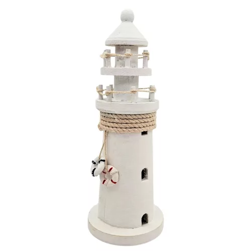 Far decorativ Giftdeco DT2509 din lemn, 9,5 x 9,5 x 25 cm, stil nautic imagine 4