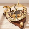 Busolă Giftdeco C064, alamă și lemn, diametru 11 cm, stil retro, nautic, clasic Giftdeco 5906142323326 imagine 4