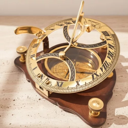 Busolă Giftdeco C064, alamă și lemn, diametru 11 cm, stil retro, nautic, clasic Giftdeco 5906142323326 imagine 4