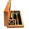 Lupă Giftdeco NC2677AZ, alamă, sticlă și lemn, lungime 17 cm, diametru 4 cm, stil retro, vintage, colonial