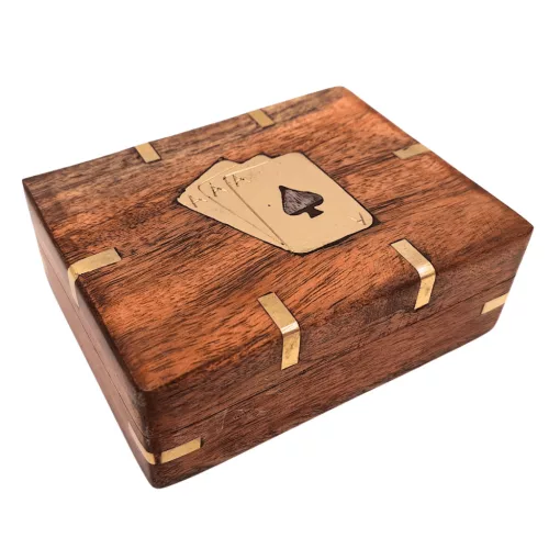Set de cărți Giftdeco CS-005 în cutie din lemn cu simboluri din alamă, 11,5 x 9 x 3,8 cm Giftdeco 5906142323517 imagine 4