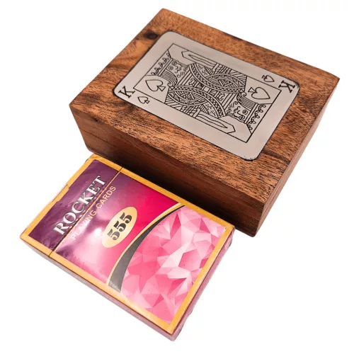 Set de cărți Giftdeco DNU-3025 în cutie din lemn cu plăcuță Rege, aluminiu, 11,5 x 8 x 4 cm Giftdeco 5906142323586 imagine 5