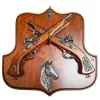 Set decorativ Giftdeco TR-236 cu 2 replici de pistol cu cremene, suport din lemn, 45 x 44 cm Giftdeco 5906142323616 imagine 2