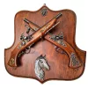 Set decorativ Giftdeco TR-236 cu 2 replici de pistol cu cremene, suport din lemn, 45 x 44 cm Giftdeco 5906142323616 imagine 3