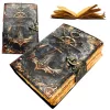 Jurnal din piele Giftdeco H110, piele de capra, alamă și metal, 18 x 13 cm, stil retro, vintage, nautic Giftdeco 5906142323777 imagine 2