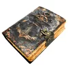 Jurnal din piele Giftdeco H110, piele de capra, alamă și metal, 18 x 13 cm, stil retro, vintage, nautic Giftdeco 5906142323777 imagine 3