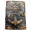 Jurnal din piele Giftdeco H110, piele de capra, alamă și metal, 18 x 13 cm, stil retro, vintage, nautic Giftdeco 5906142323777 imagine 6